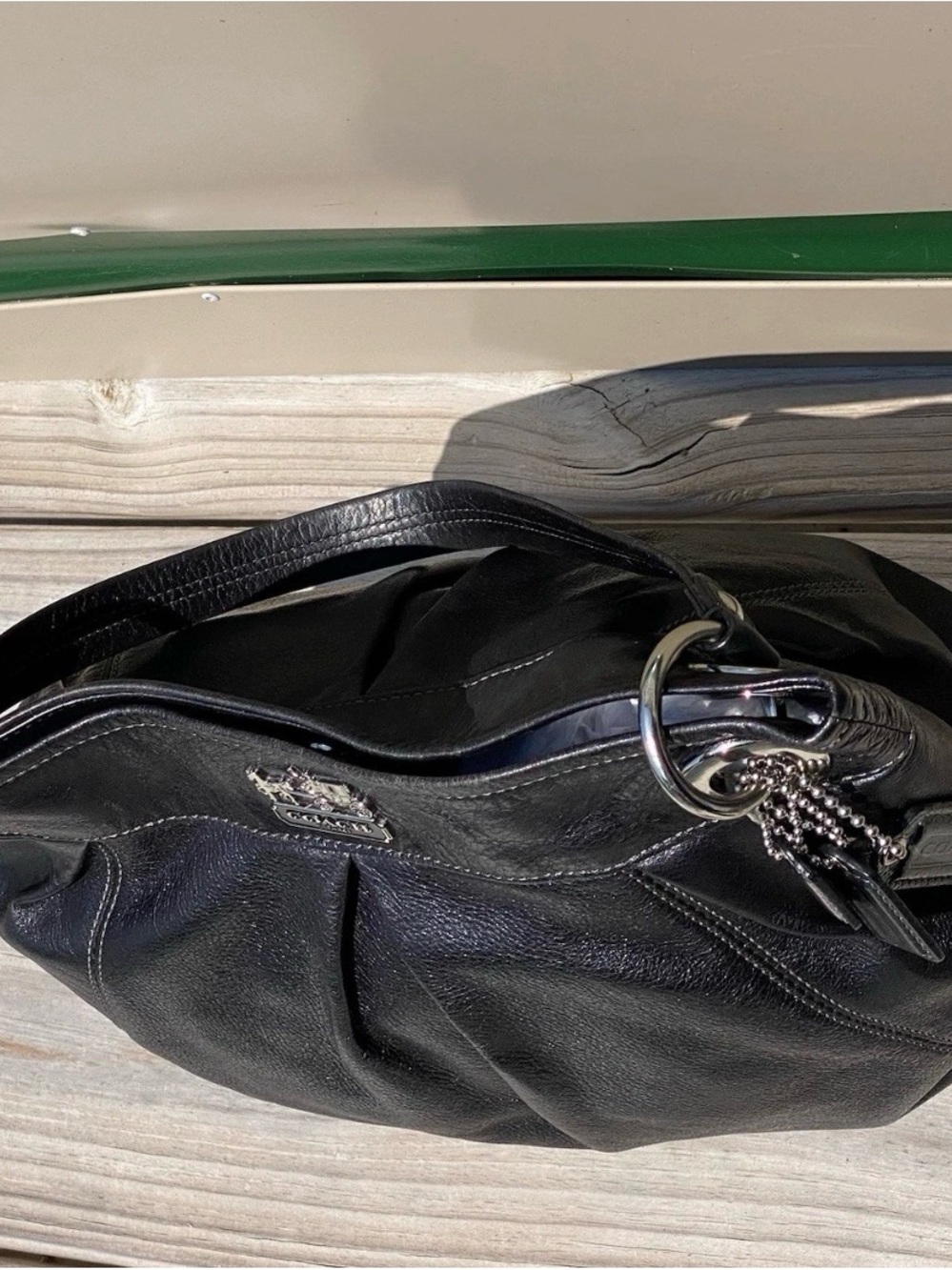 Coach Black Madison MaggieLeather Pleated Shoulder/crossbody bag k0993-14577 - Picture 6 of 14